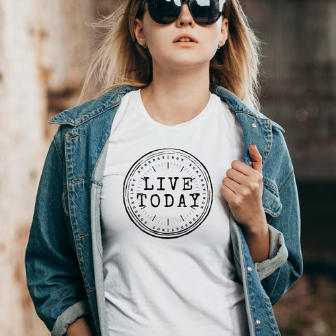 Motivational Live Today Crewneck T-Shirt-Unisex